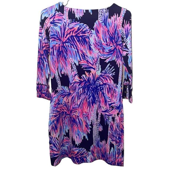 Lilly Pulitzer Sophie UPF 50+ Dress Bright Navy Palms Up - Size XS - Picture 2 of 10
